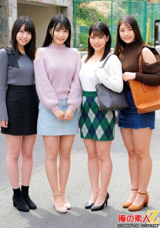 A dream 3P harem with two amateur girls and one virgin: Rina/Sakura/Mikuru/Asuna